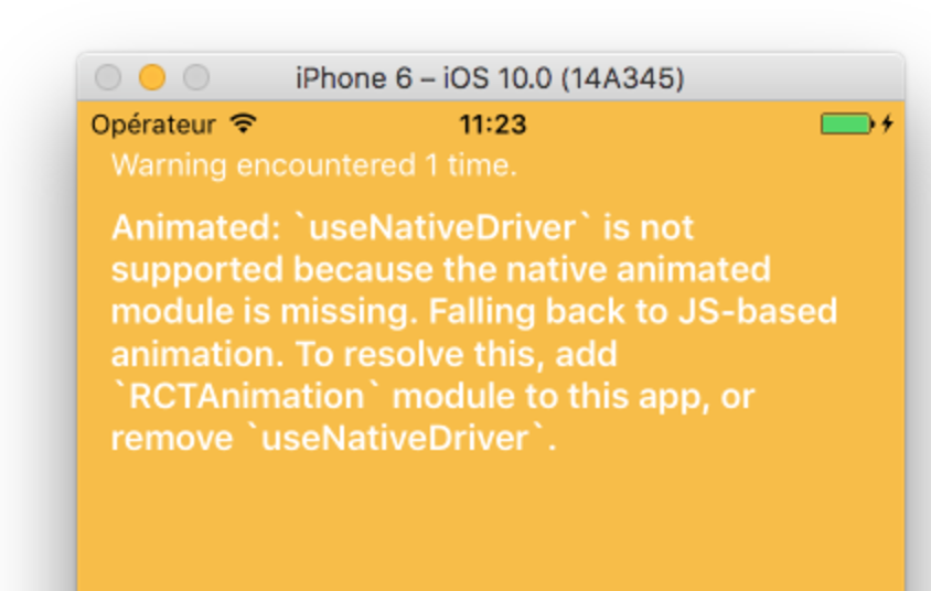  ReactNative-0.38,a warning,'useNativeDriver' is not supported